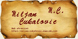 Miljan Čukalović vizit kartica